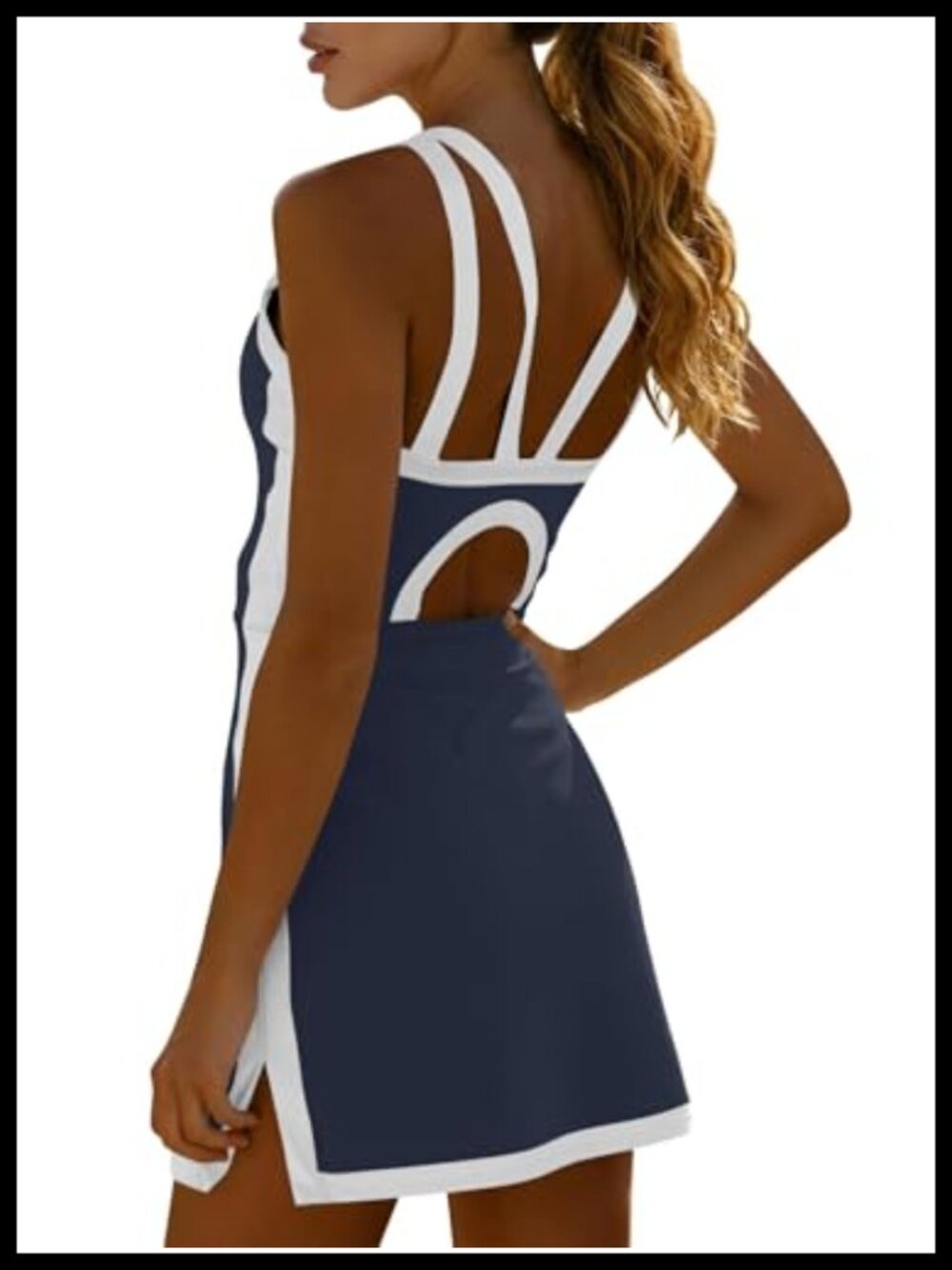 Womens Sleeveless Bodycon Mini Active Dress with Built-in Shorts Bra